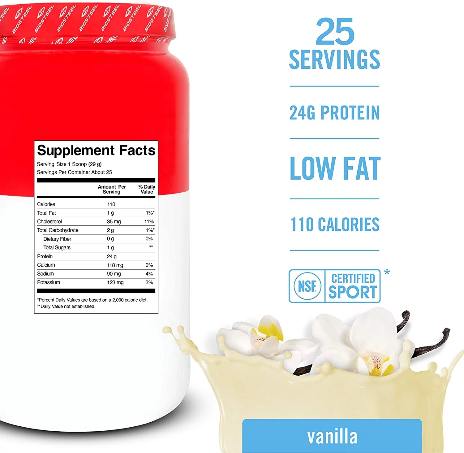 100% WHEY PROTEIN / VANILLA - 25 SERVINGS