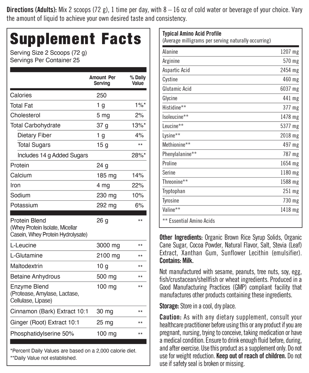 RECOVERY PROTEIN PLUS / CHOCOLATE - 25 SERVINGS